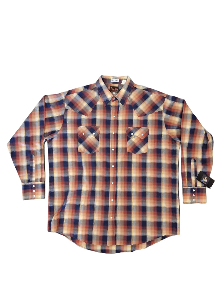 VTG Plains Western Wear Pearl Snap Down