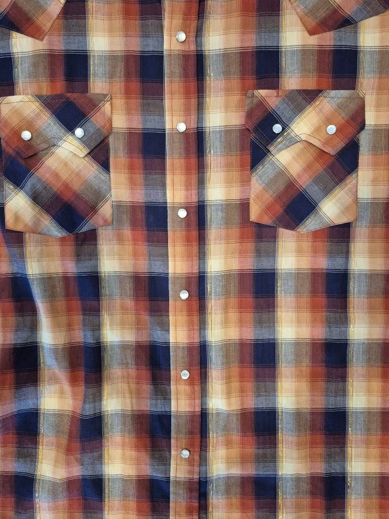 VTG Plains Western Wear Pearl Snap Down