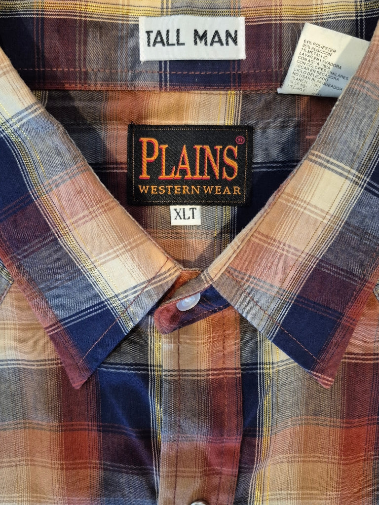 VTG Plains Western Wear Pearl Snap Down